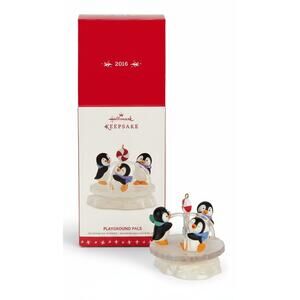 Hallmark 2016 Playground Pals Penguins Merry Go Round Whimsical Holiday Ornament